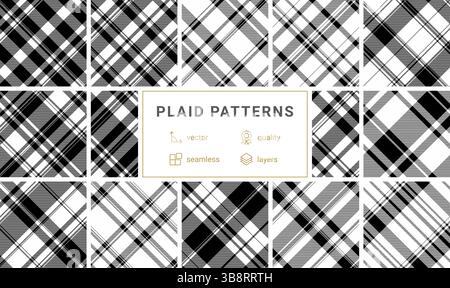 Klassisches Karomuster mit einer Mischung aus karierten Designs und bunten Streifen. Ideal für Textildrucke, Stoff, Tapeten und Hemden, mit einem Stock Vektor