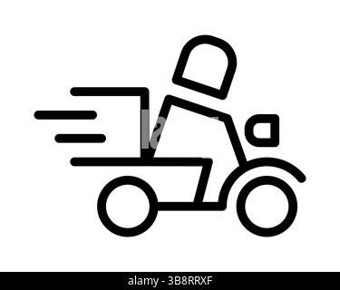 Symbol für schnelle Zustellung. Auffälliger schwarzer Stil. Perfekt für App-Symbole, Websites und Präsentationen, die ein schnelles, modernes Bild von schnellen Tram benötigen Stock Vektor