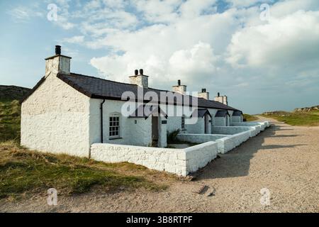 Pilotenhäuschen auf Llanddwyn Island, Anglesey, Wales. Stockfoto