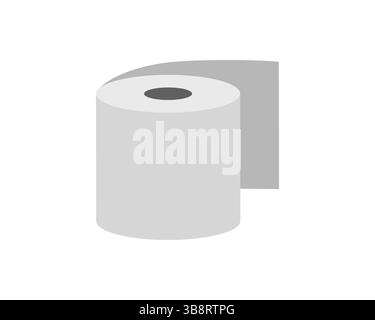 Einfache, minimalistische Illustration einer Rolle Papiertücher. Perfekt für Website-Design, App-Symbole oder für Sauberkeit, Frische und Hygiene Stock Vektor