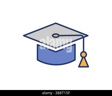 Stilvolle Graduierung. Perfekt für Bildung, Leistung, Erfolg und Lernthemen. Verwenden Sie es für Websites, Apps, Präsentationen oder Social Media Stock Vektor