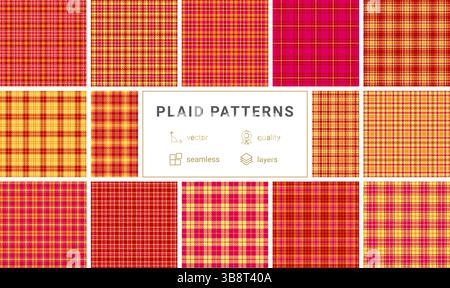 Kariertes Stoffmuster mit geometrischen Karos und horizontalen Streifen. Ideal für Textildrucke, Hemden und sich wiederholende Tapeten. Perfekt für Werbung Stock Vektor