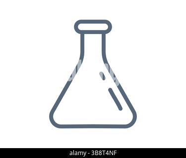 Einfache, klare Strichgrafik-Illustration eines Erlenmeyerkolbens. Ideal für Wissenschaft, Bildung, Chemie, Labor, Experimente, Forschung und Gesundheitswesen Stock Vektor