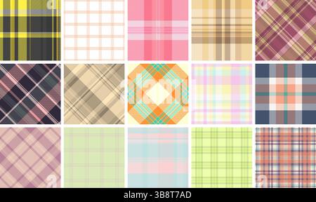 Klassisches Karomuster mit geometrischen Karos und auffälligen Streifen, perfekt für Textildesigns, Kleidung oder Tapeten. Diese zeitlosen Drucke sorgen für ein T-Shirt Stock Vektor