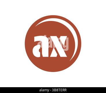 AX Sport Emblem oder Teamlogo. Ball-Logo mit einer Kombination aus Anfangsbuchstaben A und X für Bälle, Sportfirma, Training, Vereinsabzeichen. Vektor Stock Vektor