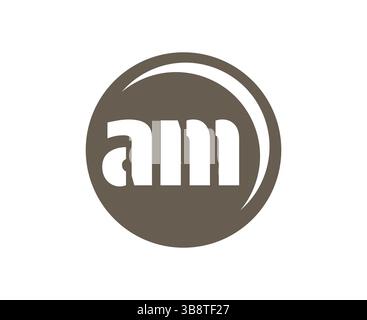 AM-Sportemblem oder Teamlogo. Ball-Logo mit einer Kombination aus Anfangsbuchstaben A und M für Bälle, Sportfirma, Training, Vereinsabzeichen. Vektor Stock Vektor