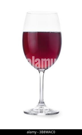 Glas Rotwein isoliert auf weißem Hintergrund Stockfoto