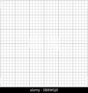 Quadratisches Rasterpapier. Notizbuchplatzhalter. Mathematisches Muster. Schwarze Netzgrafik auf weißem Hintergrund. Druckbare Vorlage für Typografie zum Erstellen Stock Vektor