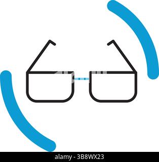Symbol für minimale Linie der Brille. Vektorabbildung Stock Vektor