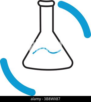 Symbolform des Chemiekolbens. Vektorabbildung Stock Vektor