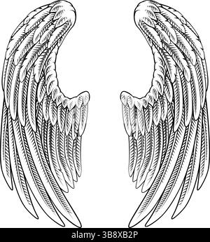 Illustration Des Angeladlers Pegasus Federflügel Stock Vektor