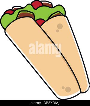 Mexikanische Tacos mit Belag. Vektorabbildung Stock Vektor