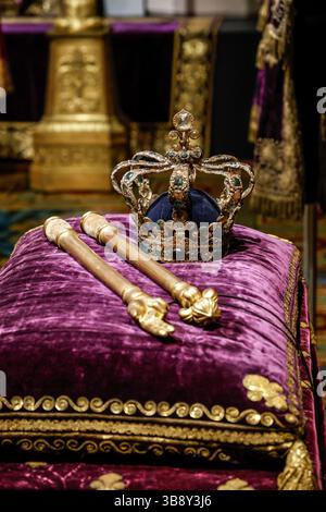 AUSSTELLUNG DIE LETZTE KRÖNUNG PRÄSENTIERT IM MOBILIER NATIONAL PARIS Stockfoto