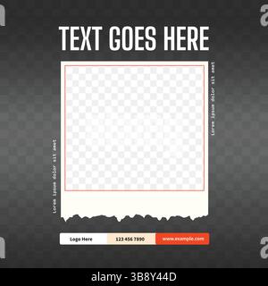 Platzhalter für Rough Image – Social Media Bannerdesign für die Lebensmittelbranche Stock Vektor