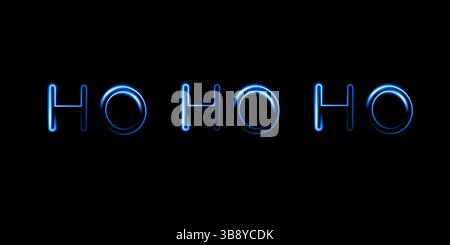 Vektorisolierte Darstellung der Inschrift ho ho ho ho mit Neoneffekt. Stock Vektor