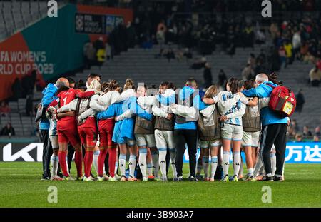 Juli 2023: . Argentinisches Team bei einem Spiel der Gruppe G - FIFA Frauen-Weltmeisterschaft Australien und Neuseeland 2023, Italien gegen Argentinien, in Eden Park, Auckland, Neuseeland. Kim Price/CSM (Kreditbild: © Kim Price/CSM via ZUMA Press Wire) Stockfoto