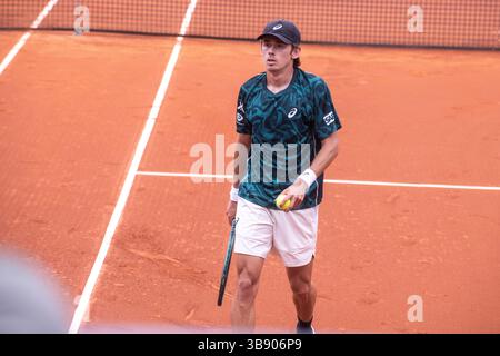 Alex de Minaur aus Australien während ihres 1. Rundenspiels bei den ATP 500 Barcelona Open Banc Sabadell. Trofeo Conde de Godó Stockfoto
