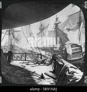Schlacht von Trafalgar Panorama, Royal Naval Ausstellung von 1891 in London. Stockfoto