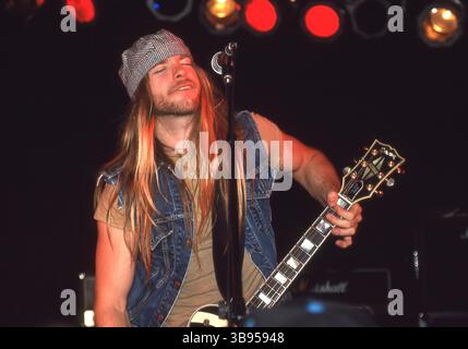 Fern Park, Florida, USA: OZZY OSBOURNE - ZAKK WYLDE spielt eine Gitarrenklinik und tritt mit lokalen Musikern in der Station auf - 15. August 1992 (Bild: © Christopher Helton Via ZUMA Press Wire) Stockfoto