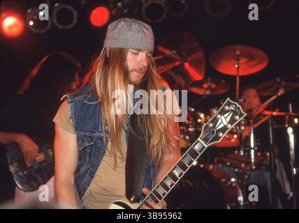 Fern Park, Florida, USA: OZZY OSBOURNE - ZAKK WYLDE spielt eine Gitarrenklinik und tritt mit lokalen Musikern in der Station auf - 15. August 1992 (Bild: © Christopher Helton Via ZUMA Press Wire) Stockfoto