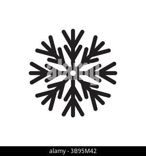 Schneeflocken-Symbol. Symbol für kalten Winter. Piktogramm für Frostwetter. Vektorform. Stock Vektor