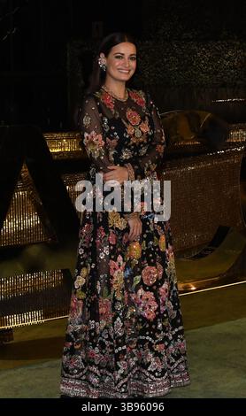 März 31, 2023, Mumbai, Maharashtra, Indien: Indisches Modell, die Produzentin, Sozialarbeiterin und Bollywood-Schauspielerin Dia Mirza Rekhi posiert für ein Foto bei der Eröffnung des Nita Mukesh Ambani Cultural Centre (NMACC) in Mumbai. (Foto: © Ashish Vaishnav/SOPA Bilder via ZUMA Press Wire) Stockfoto