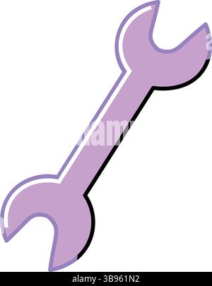 Violettes einfaches Symbol für Schraubenschlüssel. Vektorabbildung Stock Vektor