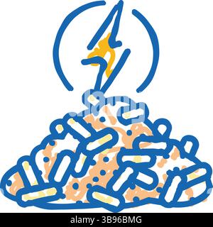 Energy Wood Pellets Icon Kritzelillustration Stock Vektor