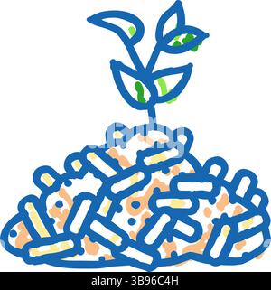 Umweltfreundliche Holzpellets Icon Kritzelillustration Stock Vektor