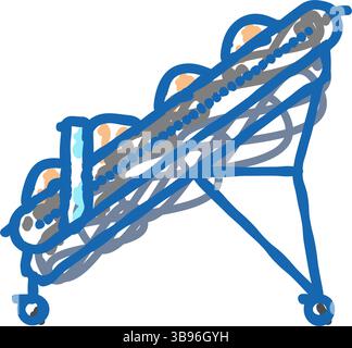 Förderer Holzpellets Icon Kritzelillustration Stock Vektor