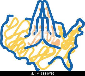 Indigene Völker Tag usa Feiertag Ikone Kritzelillustration Stock Vektor