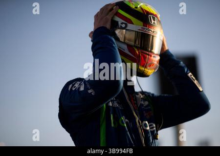1. April 2023: STING RAY ROBB (51) (R) aus Payette, Idaho, bereitet sich auf den 375 Texas Motor Speedway in Fort Worth, TX, vor. (Bild: © Colin Mayr Grindstone Media Grou/CSM via ZUMA Press Wire) Stockfoto