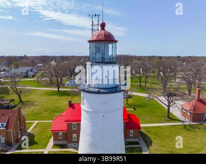 Das Fort Gratiot Lighthouse wurde 1825 am Eingang des St. Clair River von Lake Huron in Port Huron, Michigan MI, USA, gebaut. Stockfoto
