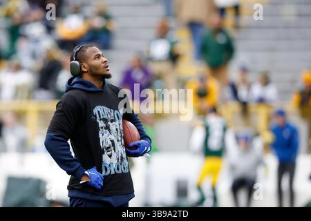 13. November 2022: Der Dallas Cowboys Linebacker Micah Parsons (11) wärmt sich vor dem NFL-Football-Spiel zwischen den Dallas Cowboys und den Green Bay Packers in Green Bay, Wisconsin auf. Darren Lee/CSM (Bild: © Darren Lee/CSM via ZUMA Press Wire) Stockfoto
