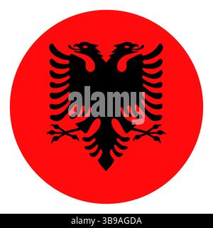 Flagge von Albanien. Albanien gerundete quadratische Flagge Symbol digitale Vektor-Illustration Stock Vektor