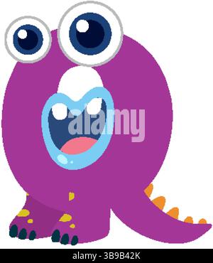 Farbenfrohe Karikaturmonster mit großen Augen und leuchtenden Farbtönen, perfekt für Medien und verspielte Designs für Kinder Stock Vektor