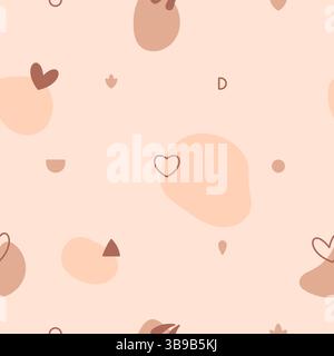 Nahtloses Kindermuster mit Herzen, Flecken und winzigen Elementen in Pastellfarben. Stock Vektor