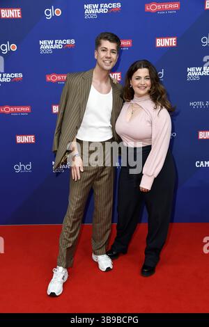 Maximilian Seitz und Ronja Forcher beim Bunte New Faces Award im Delphi Kino in Berlin am 08.05.2025 *** Maximilian Seitz und Ronja Forcher beim Bunte New Faces Award im Delphi Kino in Berlin am 08 05 2025 Stockfoto