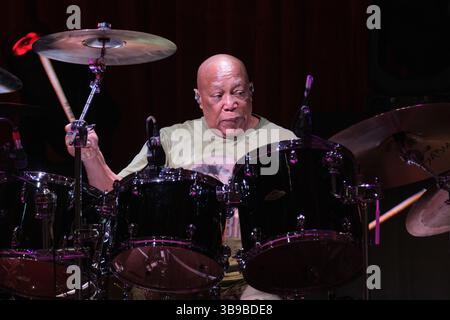 Billy Cobham tritt beim Cheltenham Jazz Festival auf. Mai 2025 Stockfoto