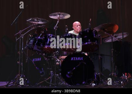 Billy Cobham tritt beim Cheltenham Jazz Festival auf. Mai 2025 Stockfoto
