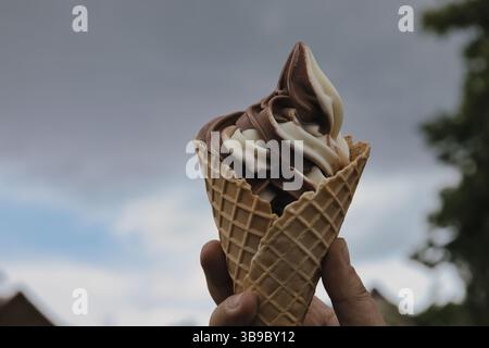 Eis Schokolade Vanilla Sommer Stockfoto