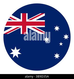 Flagge von Australien. Australische Flagge. Australien Kreisflagge Logo Symbol Computer Vektor Illustration Design Stock Vektor