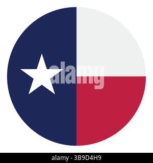 Flagge von Texas. Texas Flagge. Texas Circle Flag Logo Symbol Computer Vektor Illustration Design Stock Vektor
