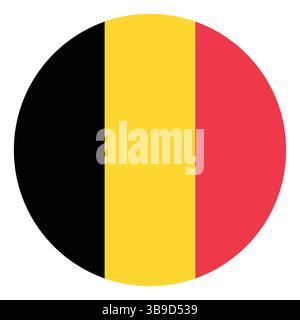 Flagge von Belgien. Belgische Flagge. Belgien Kreisflagge Logo Symbol Computer Vektor Illustration Design Stock Vektor