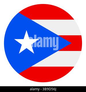 Flagge von Puerto Rico. Puerto Rico Flagge. Puerto Rico Kreisflagge Logo Symbol Computer Vektor Illustration Design Stock Vektor