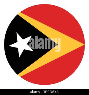 Flagge von Osttimor. Osttimor-Flagge. Osttimor Kreisflagge Logo Symbol Computer Vektor Illustration Design Stock Vektor
