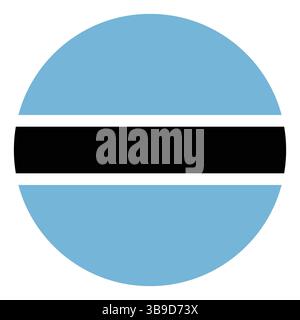 Flagge von Botsuana. Botswana-Flagge. Botswana Kreisflagge Logo Symbol Computer Vektor Illustration Design Stock Vektor