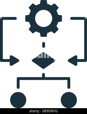 Algorithmus zur Prozessverwaltung mit automatisiertem System und Zahnradsymbol Stock Vektor