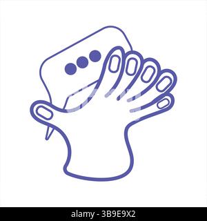 Minimalistisches Vektordesign der Hand- und Gesprächsblase Stock Vektor