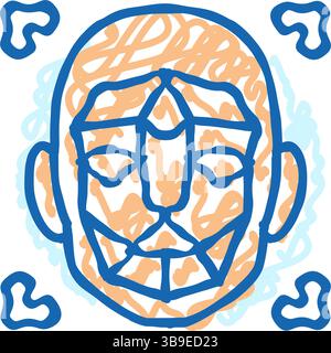 3D-Darstellung des Symbols für Gesichtskartierung Stock Vektor